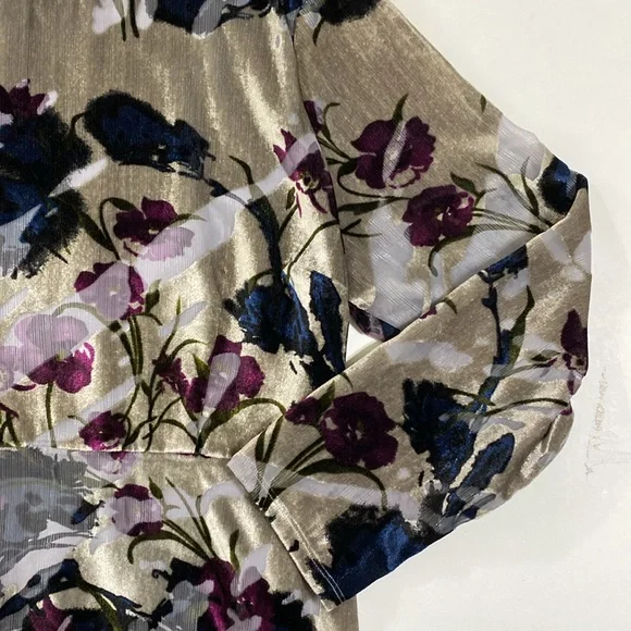 Soft Surroundings Layered Velvet Burnout Dress Size XL Floral Handkerchief Hem - Picture 5 of 12